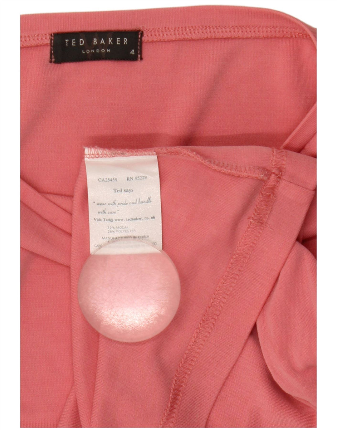 Top corto da donna Ted Baker taglia 4 grande rosa modal
