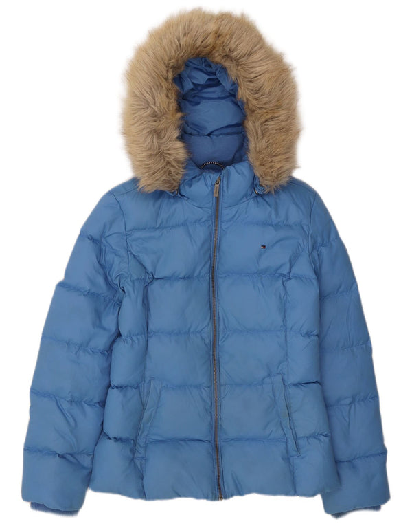 Giacca imbottita con cappuccio per ragazze Tommy Hilfiger 15-16 anni Poliestere blu