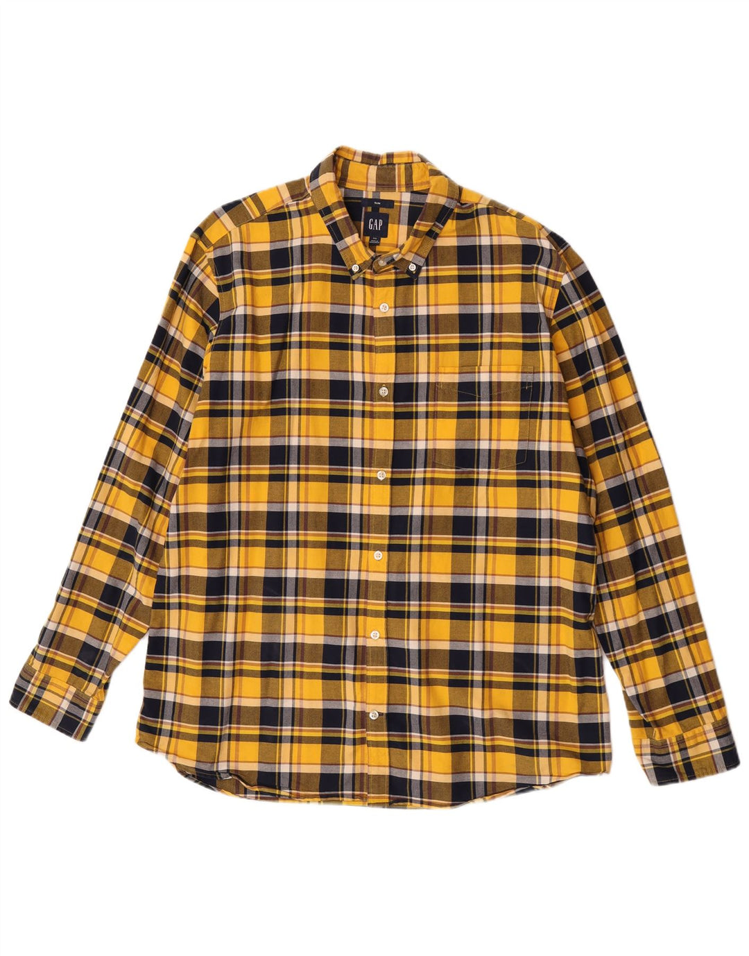 Camicia Gap da uomo slim in flanella 2XL cotone a quadri gialli