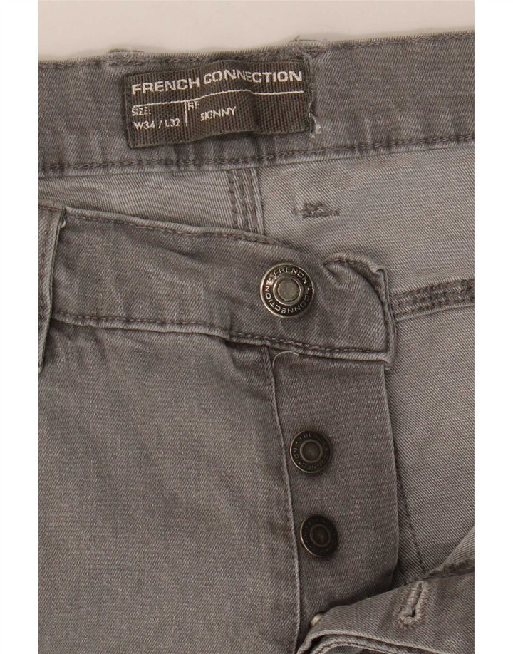 Jeans skinny da uomo French Connection W34 L32 cotone grigio