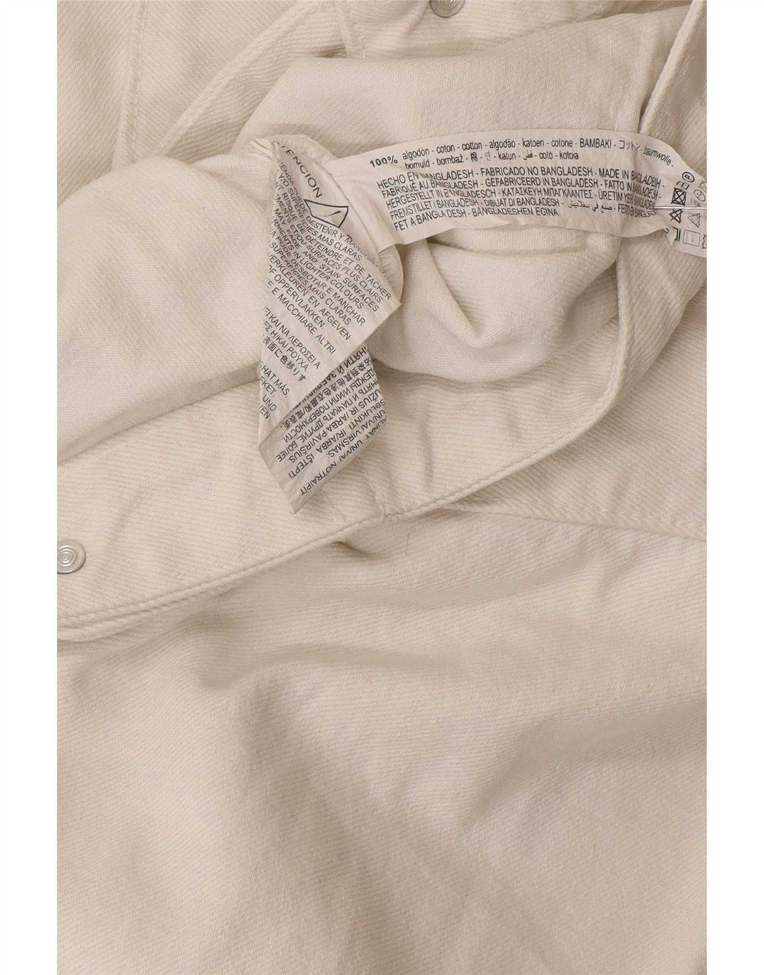 Giacca di jeans oversize corta da donna Zara UK 6 XS cotone bianco