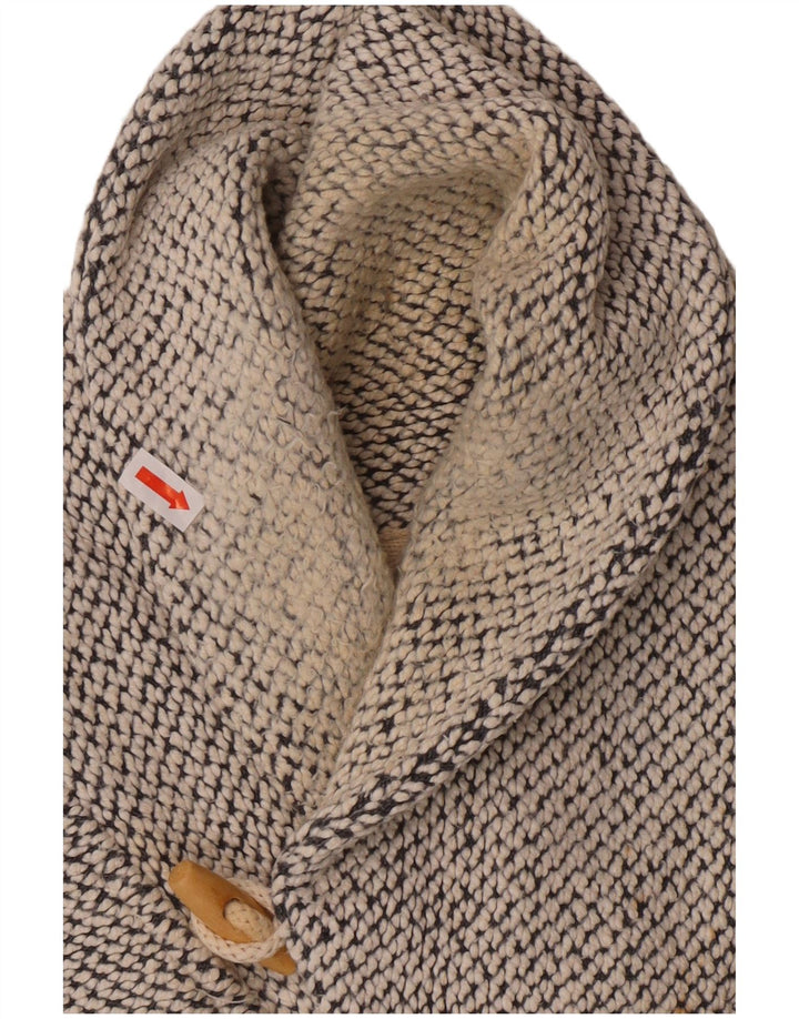 Felpa da uomo con collo a scialle Weird Fish, piccola, in cotone beige