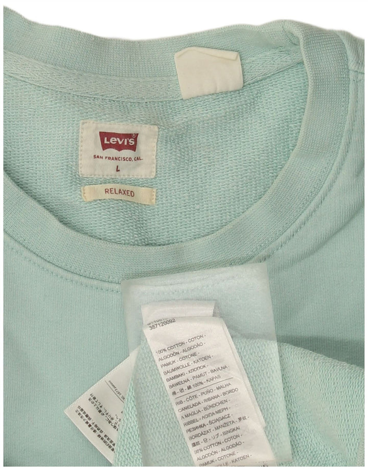 Levi's Uomo Felpa Maglione Grande Turchese Cotone