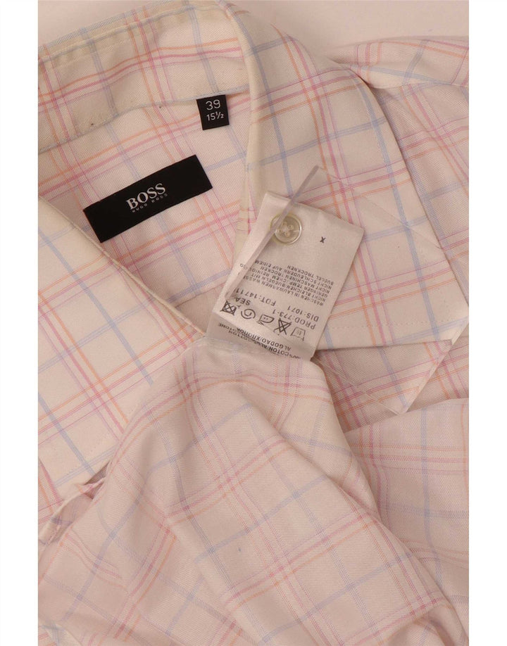 Camicia da uomo Hugo Boss taglia 39 15 1/2 cotone a quadri multicolore medio