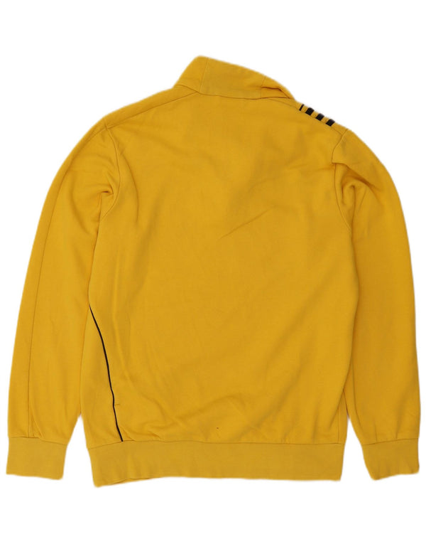 Felpa da uomo con collo con zip Adidas Maglione UK 40/42 Cotone giallo medio
