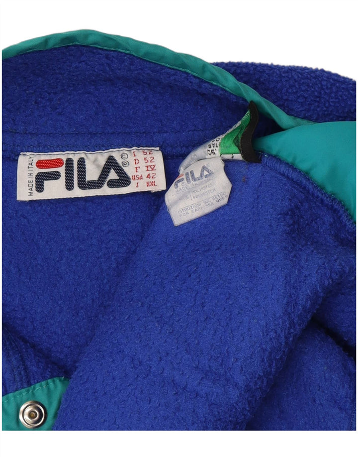 Maglione in pile da uomo con collo abbottonato Fila IT 52 Large blu poliestere