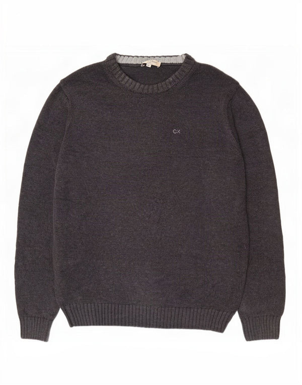 Maglione maglione con scollo a barca da uomo Calvin Klein XL in cotone grigio