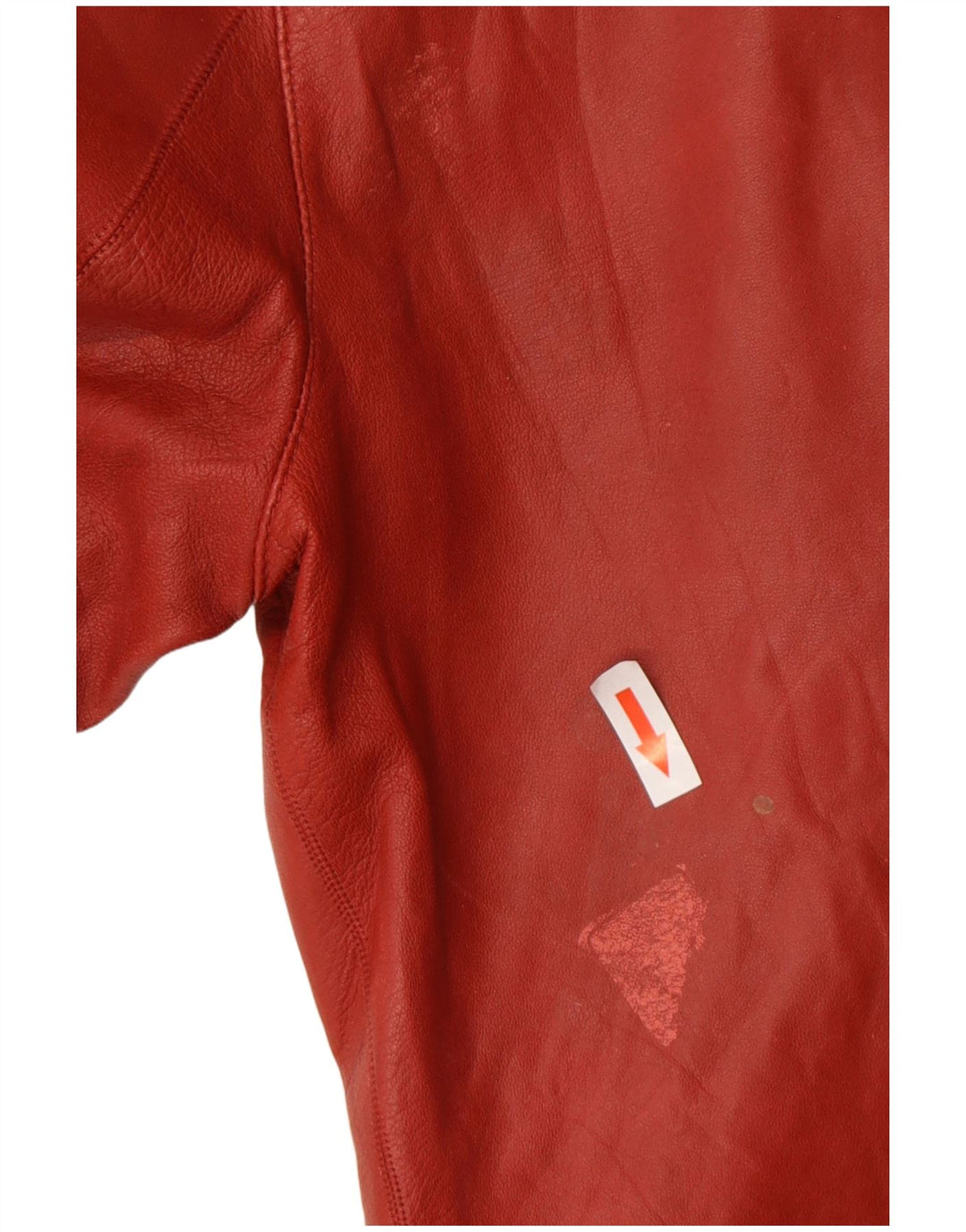Giacca da motociclista in pelle da uomo Massimo Dutti UK 36 piccola pelle rossa