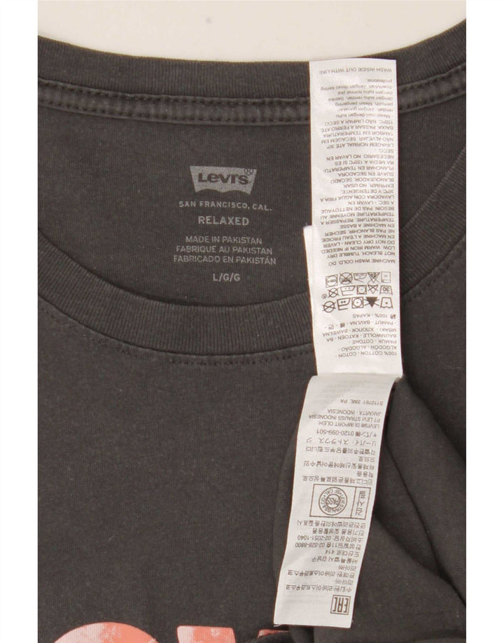 T-shirt grafica rilassata da uomo Levi's Top grande in cotone grigio