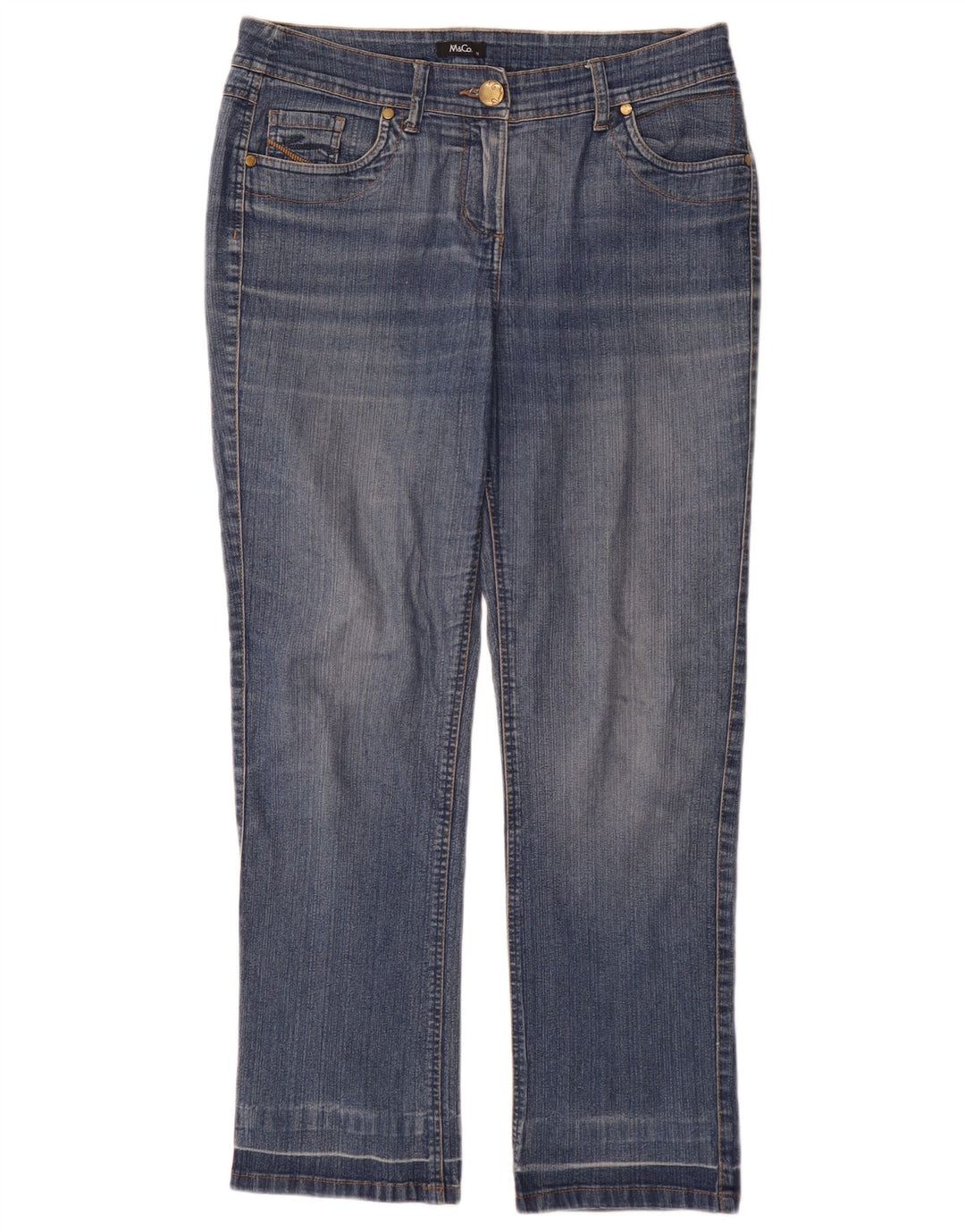 Jeans dritti da donna M&Co UK 12 medio W32 L30 blu