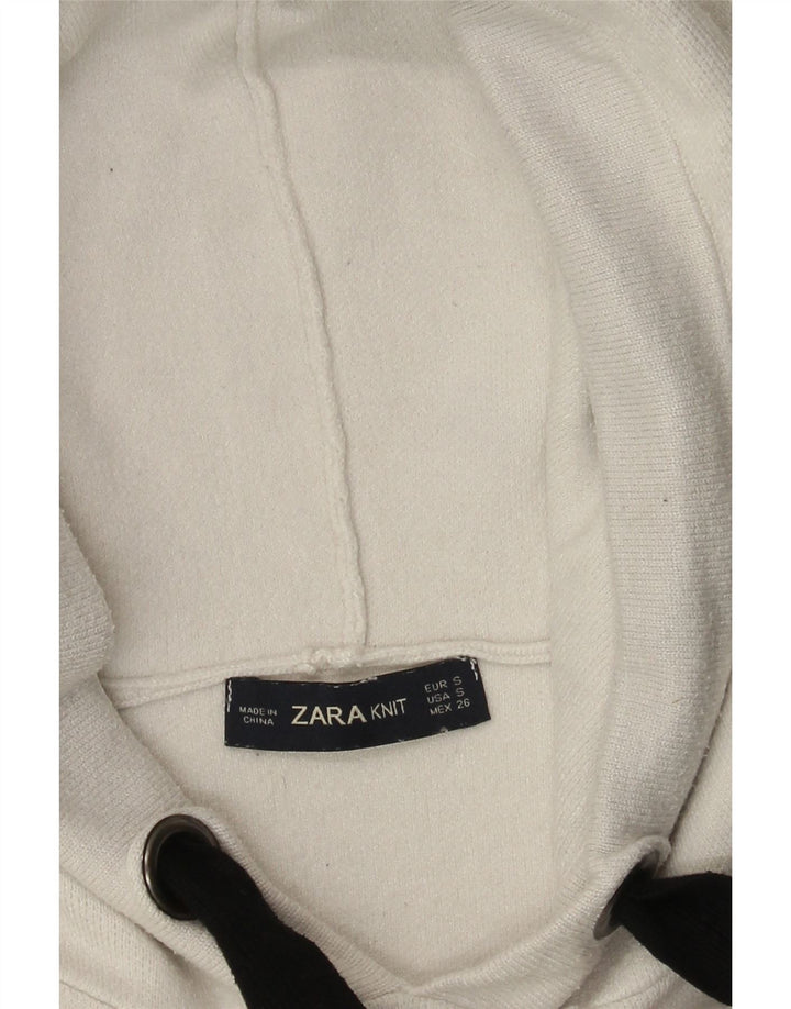 Maglione oversize con cappuccio da donna Zara UK 10 piccolo bianco