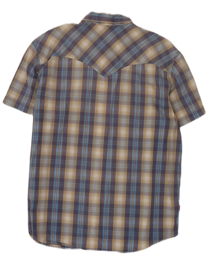 Camicia Levi's da uomo a maniche corte vestibilità standard 2XL in cotone a quadri blu