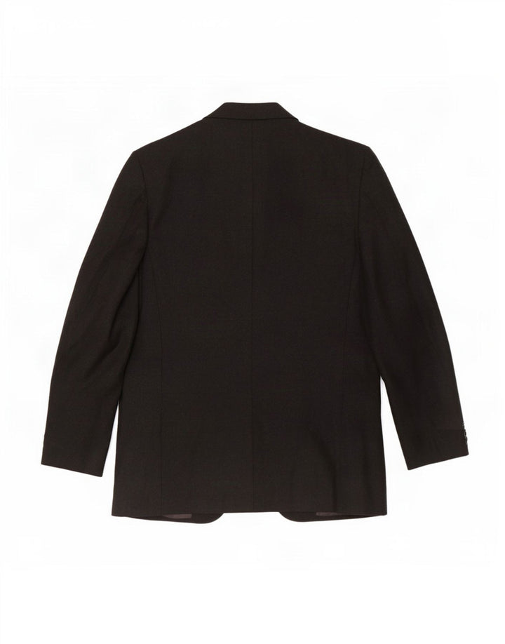 Giacca Blazer 3 Bottoni Canali Uomo IT 48 Media Nera Lana Vergine