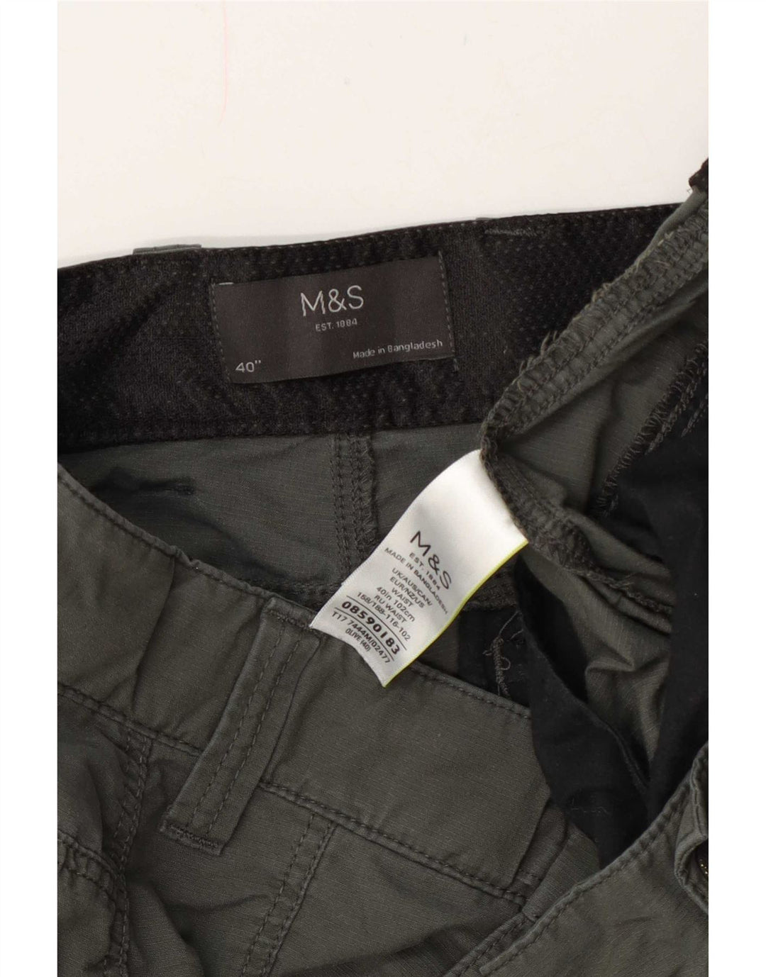 Pantaloncini cargo da uomo Marks & Spencer W40 XL cotone kaki