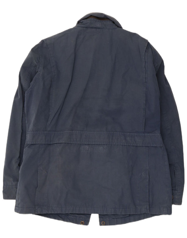 Giacca da uomo con cappuccio Timberland UK 40 Large in cotone blu navy