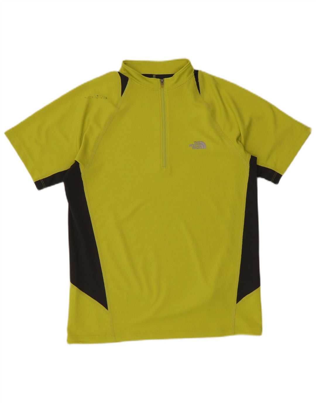 THE NORTH FACE T-shirt da uomo con zip e collo Top piccolo in poliestere color block verde