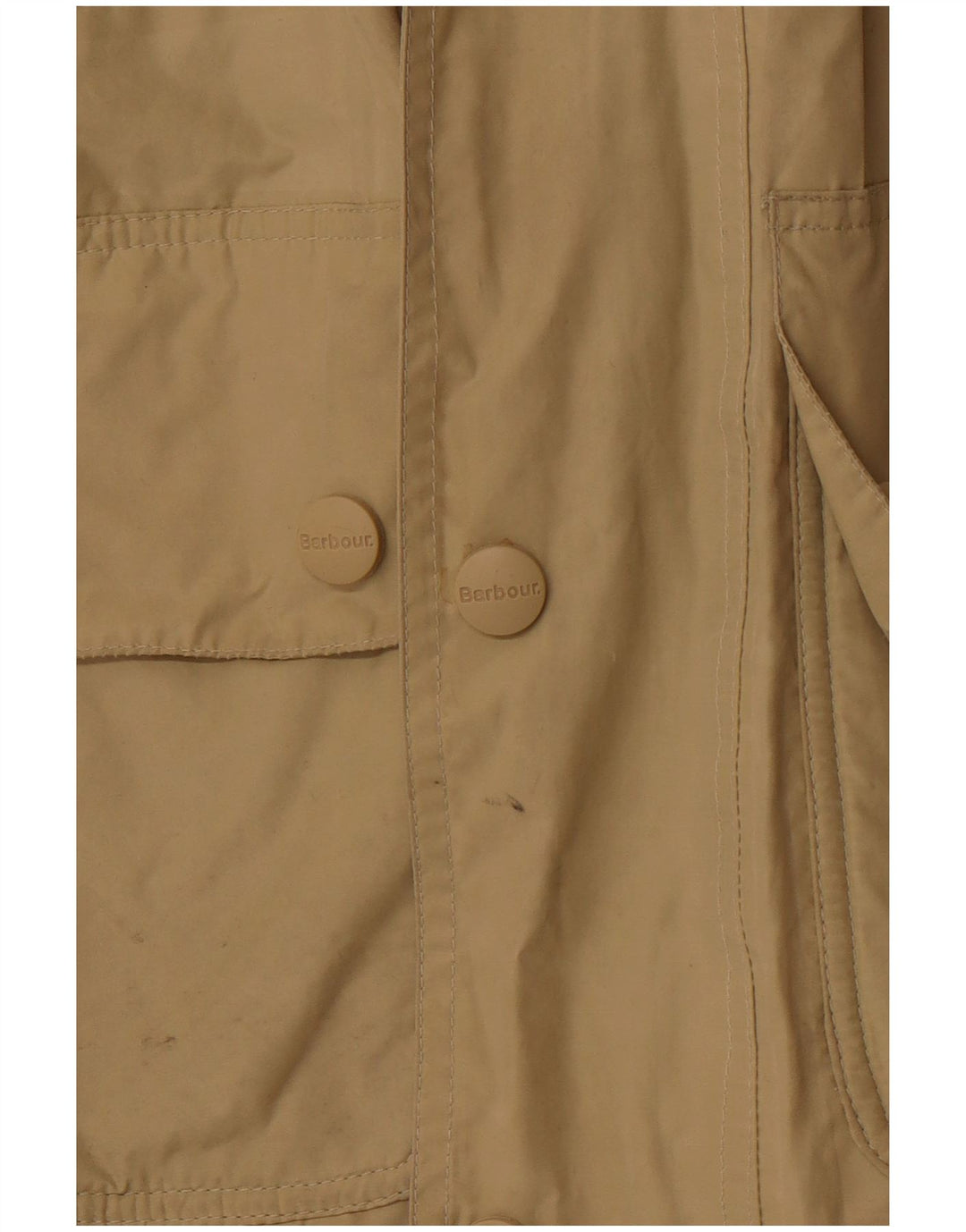 BARBOUR Giacca utilitaria da uomo con cappuccio UK 36 piccola in cotone beige