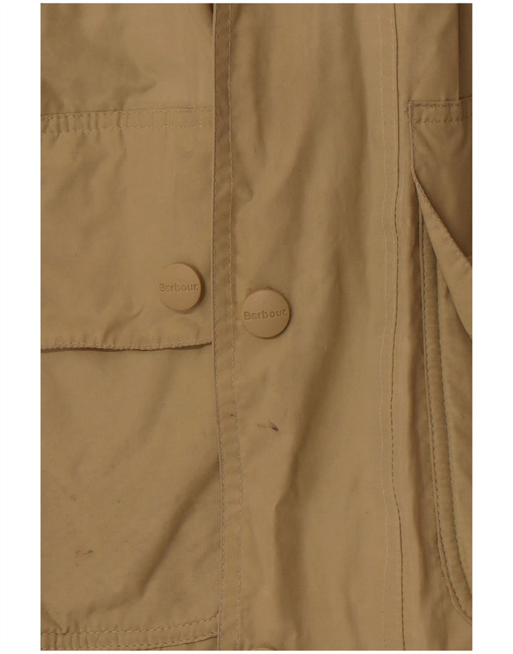 BARBOUR Giacca utilitaria da uomo con cappuccio UK 36 piccola in cotone beige