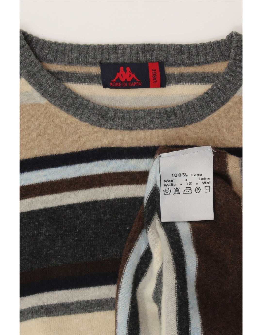 Maglione maglione girocollo da donna KAPPA UK 16 grandi righe multicolori