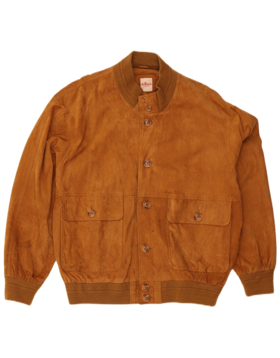 Giubbotto bomber in pelle scamosciata da uomo Prince UK 40 grande in pelle beige