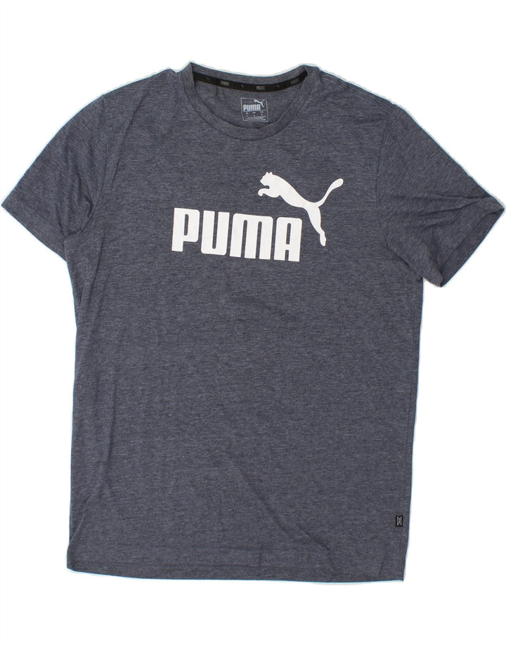 PUMA Mens Graphic T-Shirt Top Medium Navy Blue Vintage Puma and Second-Hand Puma from Messina Hembry 