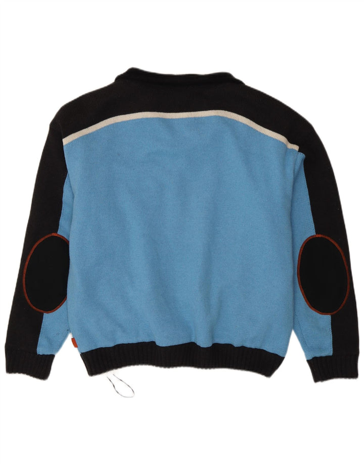 Maglione da uomo TCM con zip e collo, grande, in acrilico color block blu