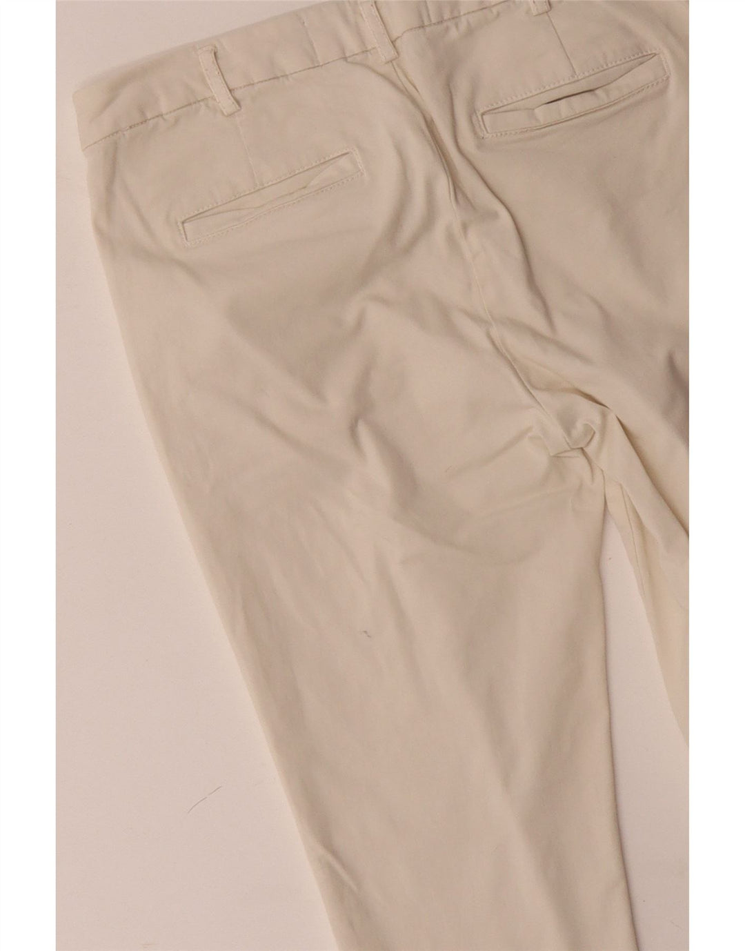 Pantaloni chino slim da donna BENETTON UK 12 medi W32 L28 cotone bianco sporco