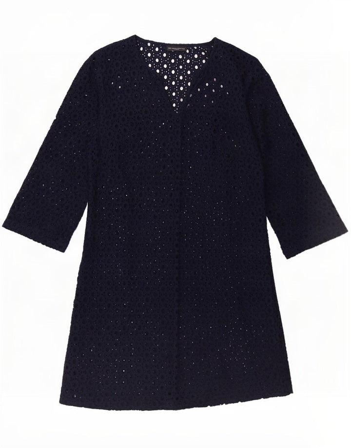 Abito basic da donna con maniche a 3/4 da spiaggia The White Company UK 10 piccolo blu navy