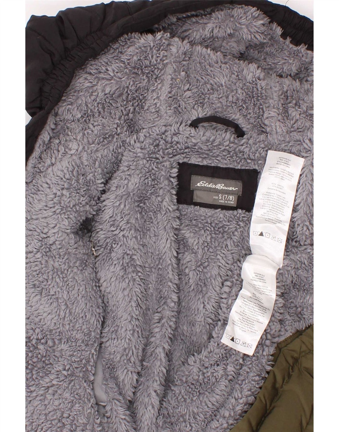 Giacca imbottita con cappuccio per ragazzi Eddie Bauer 7-8 anni piccola color kaki
