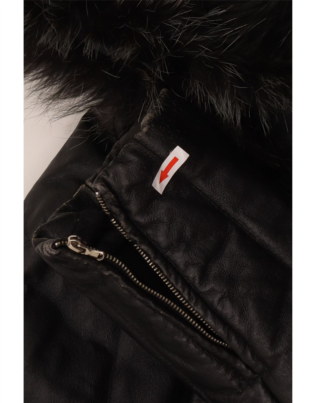 Giacca in pelle con cappuccio da donna vintage IT 48 XL in pelle nera