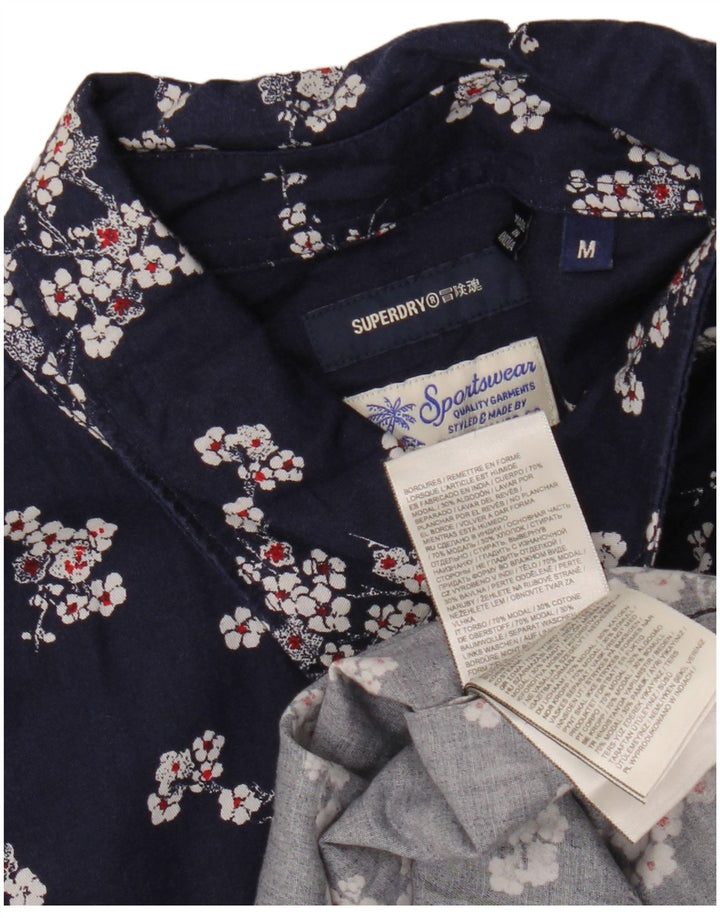 Camicia a maniche corte da uomo SUPERDRY in modal floreale blu navy medio