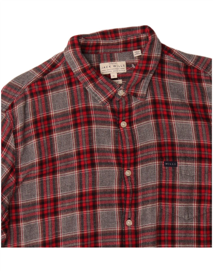 Camicia in flanella vestibilità regolare da uomo Jack Wills XL in cotone a quadri grigi