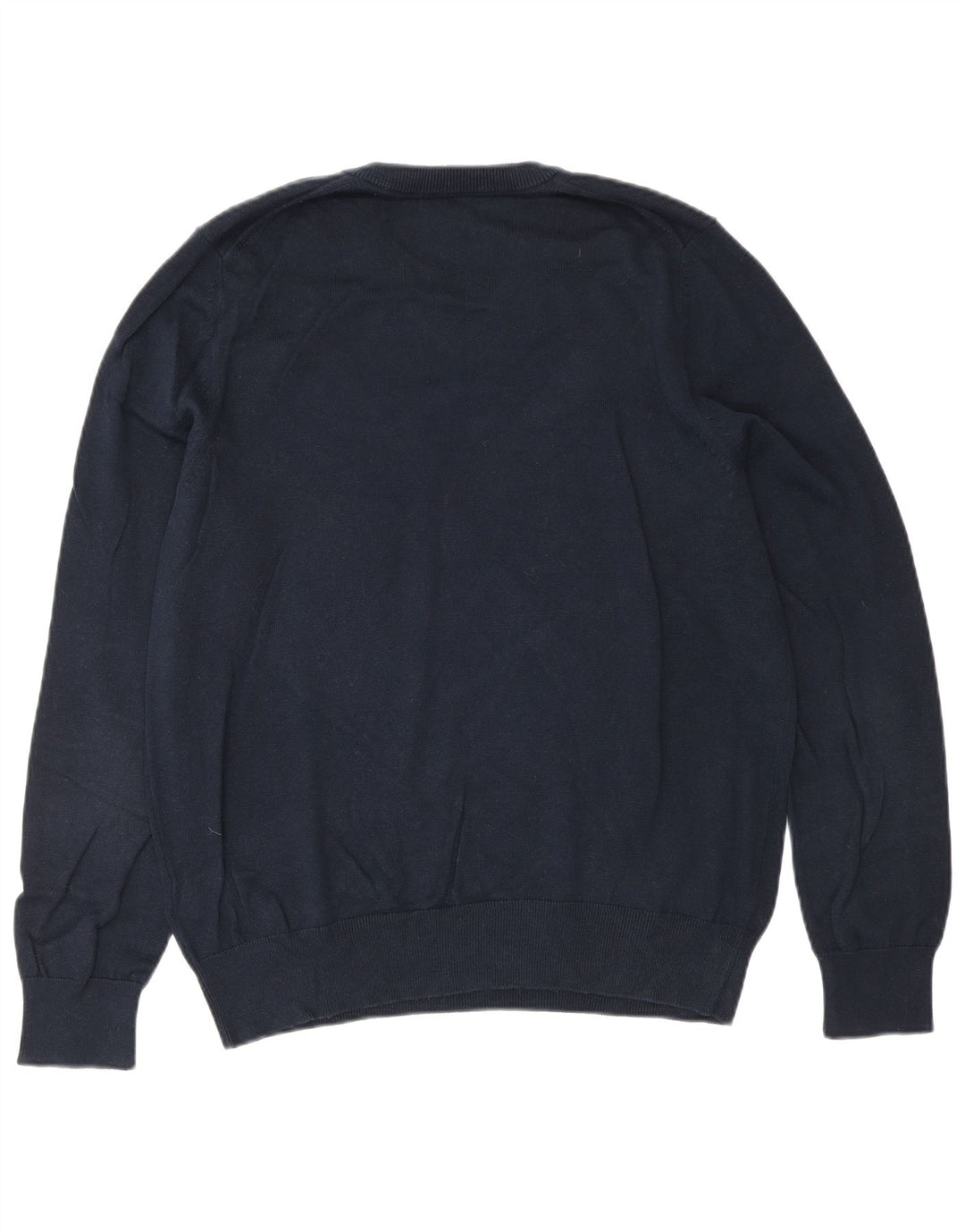 Maglione da uomo con scollo a V Marks & Spencer in cotone blu navy medio