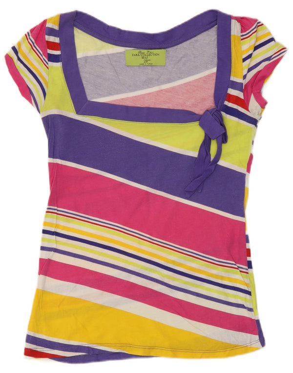 T-shirt Zara da donna Top UK 12 media a righe multicolore