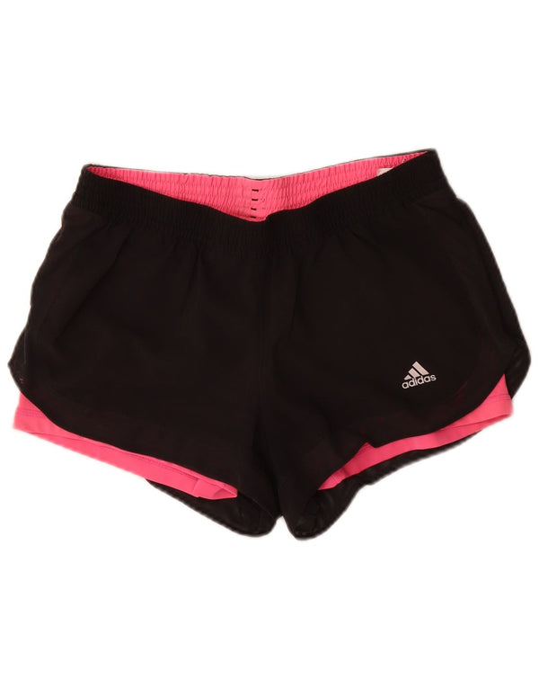 Pantaloncini sportivi Adidas Climalite da donna UK 12/14 Poliestere nero medio