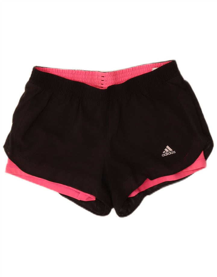 Pantaloncini sportivi Adidas Climalite da donna UK 12/14 Poliestere nero medio
