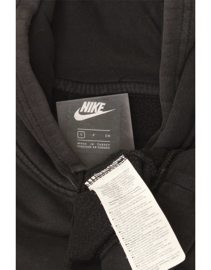 Felpa con cappuccio grafica Nike da uomo piccola in cotone nero