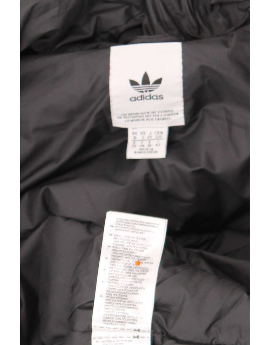 Giacca imbottita con cappuccio da donna Adidas UK 10 Small poliestere nero