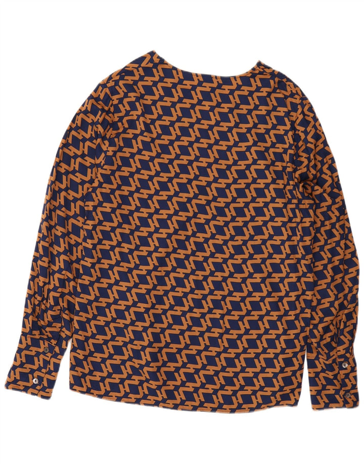 Camicetta a maniche lunghe da donna Stefanel IT 46 Large Blu Navy geometrico