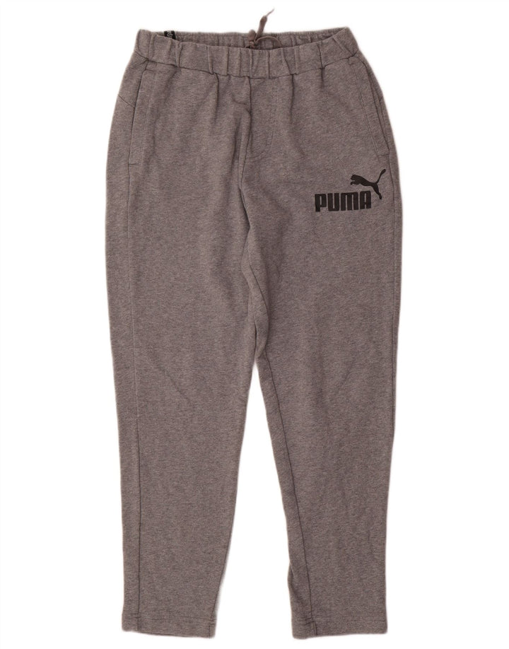 Pantaloni da tuta con grafica PUMA da uomo in cotone mélange grigio medio