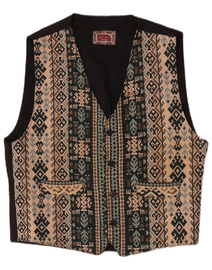 Gilet da uomo autentico piccolo Fair Isle multicolore