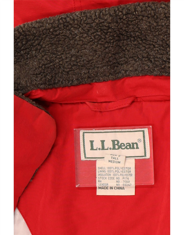 Giacca da sci con cappuccio alta da uomo L.L.Bean UK 38 poliestere rosso medio