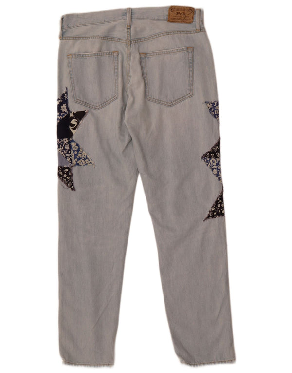 Jeans slim da donna Polo Ralph Lauren W26 L28 cotone patchwork blu