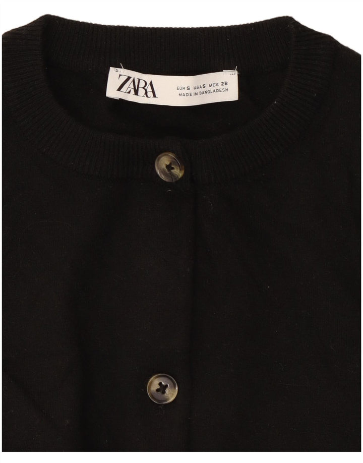 Maglione cardigan corto da donna Zara UK 10 piccolo nero