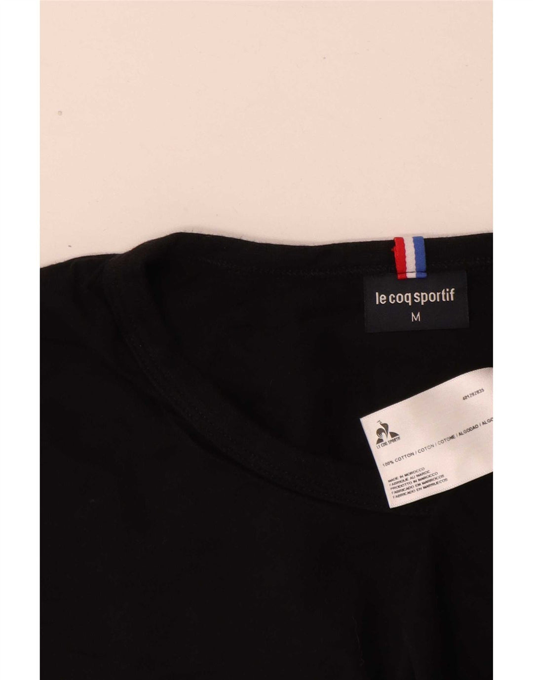 T-shirt da uomo vestibilità regolare Le Coq Sportif Top in cotone nero medio