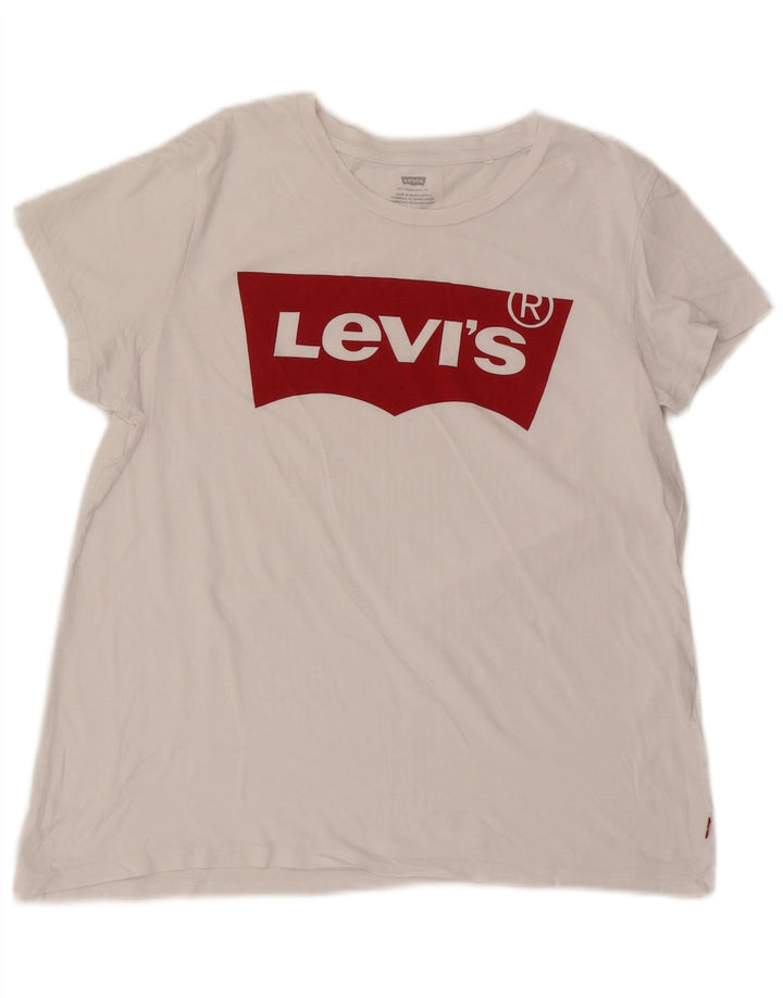 T-shirt grafica da donna Levi's Top UK 16 grande bianca