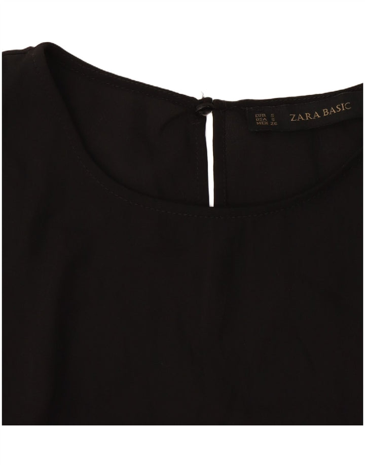Top Zara da donna con maniche a 3/4 UK 10 Small Nero