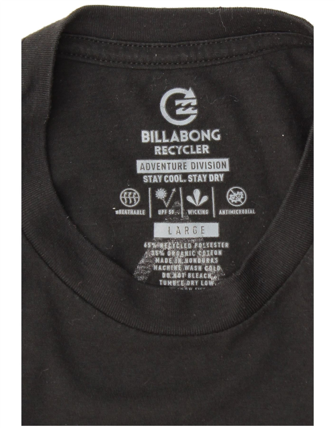BILLABONG T-shirt grafica da uomo Recycler Top grande in poliestere nero