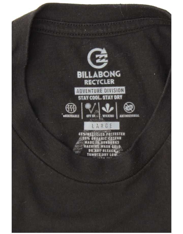 BILLABONG T-shirt grafica da uomo Recycler Top grande in poliestere nero