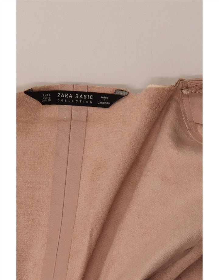 Giacca blazer da donna in ecopelle Zara UK 14 rosa medio